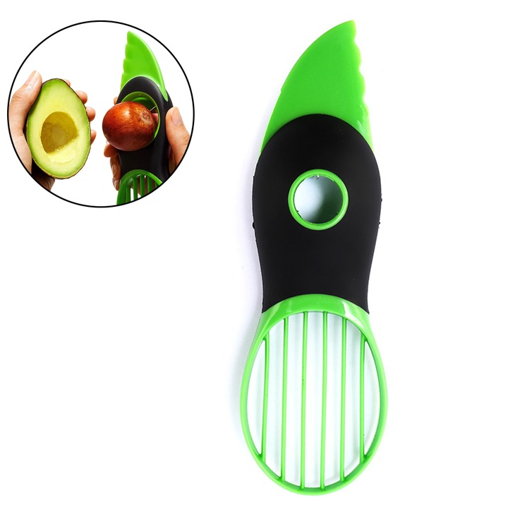 Feliator pentru avocado Cozevdnt, multifunctional, ABS/inox, maner antiderapant