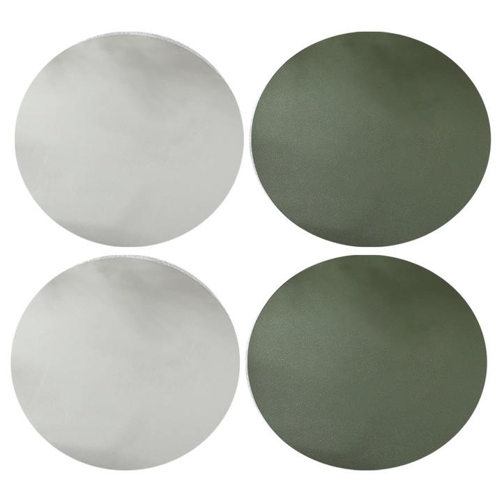 Set de suporturi de masa, 4 piese, PVC, verde inchis + gri, 38x38cm