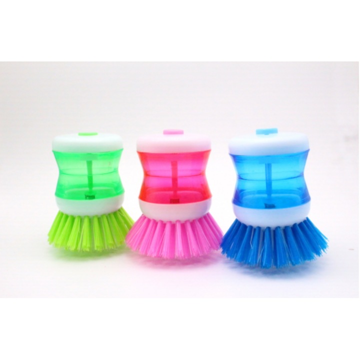 Set 3 bureti de spalat cu dispenser de sapun, Enforose, bristles din nylon rezistent, design modern, multicolor