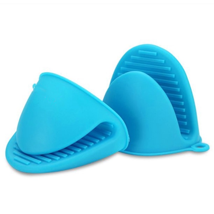 Mini szilikon sütőkesztyű készlet, Cozevdnt, kék, hőálló, könnyen tisztítható