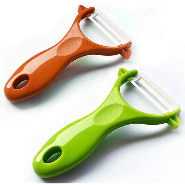 Белачка за зеленчуци и плодове, Керамична, Оранжева/Зелена