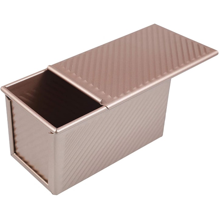 Tava Pullman pentru coacere, Enforose, finisaj auriu sampanie, acoperire antiaderenta, dimensiuni 30x10x8cm