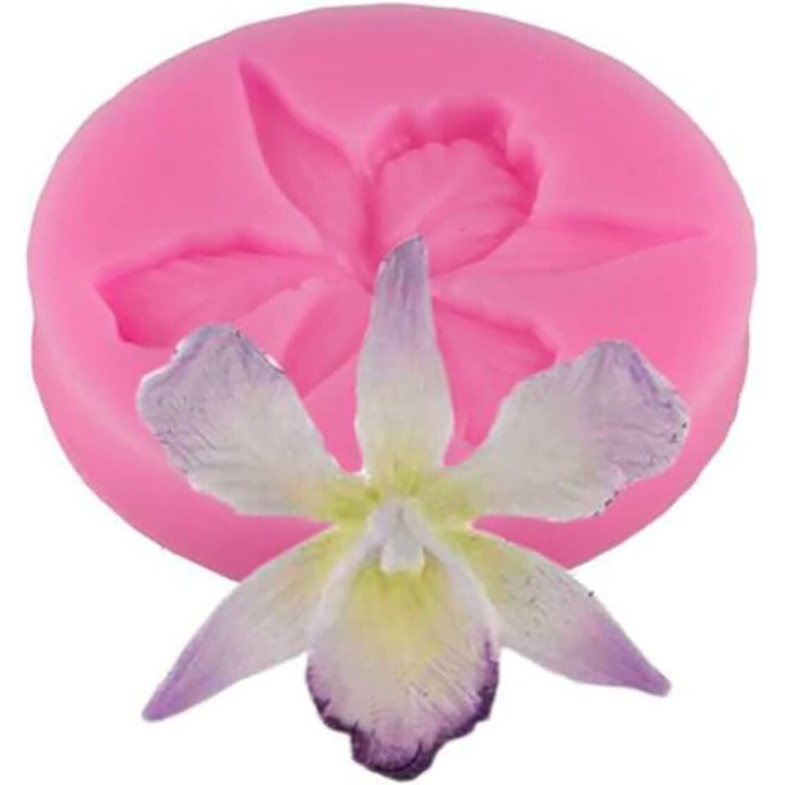 Forme prajituri Enforose, set 2 forme flori orhidee, silicon alimentar, rezistente la temperaturi -40F la 428F