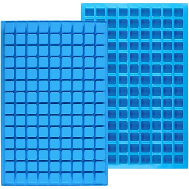Forme prajituri Enforose, set 2 buc, silicon alimentar, reutilizabile, non-stick, pentru ciocolata, jeleuri, cuburi de gheata