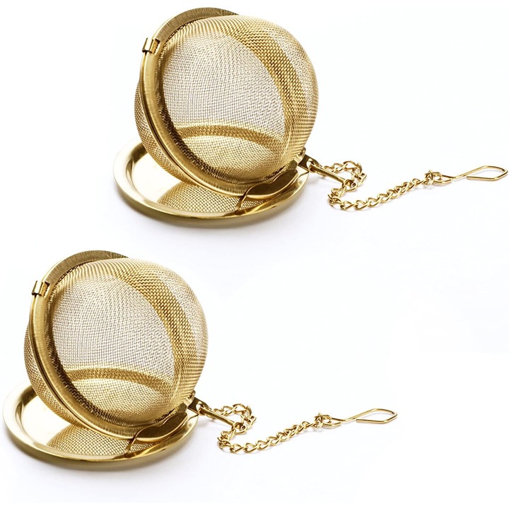 Infuzor reutilizabil Enforose, set de 2 buc, otel inoxidabil, plasa extra fina