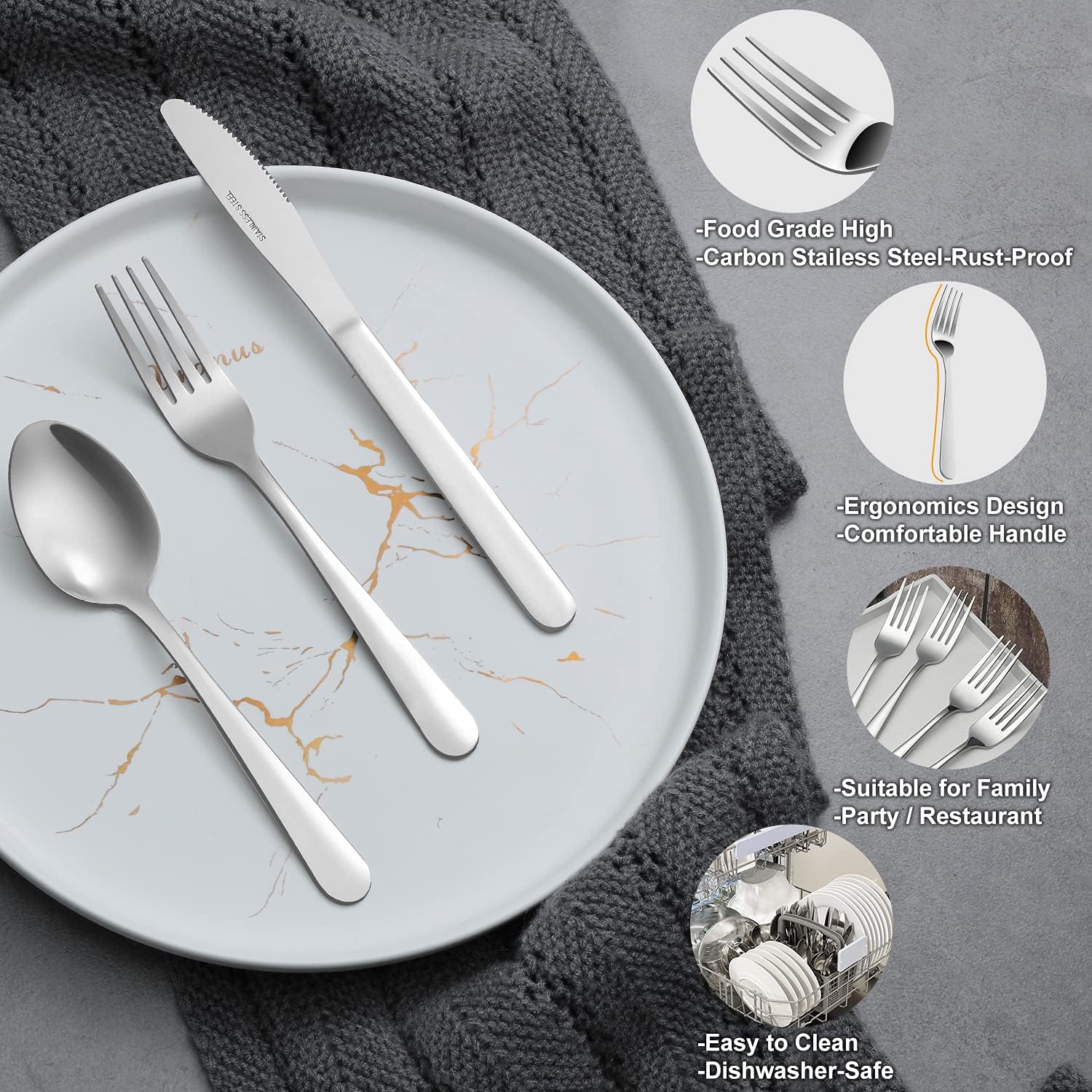 Furculite pentru fructe, AMRINUGL, set de 12, inox, design elegant ...