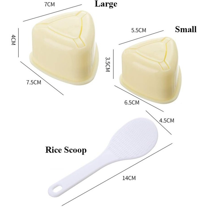 2 db háromszög alakú sushiforma készlet, sárga, nagy és kis méretben