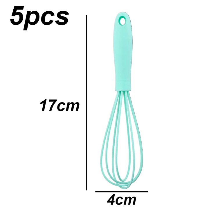 Set 5 mini teluri din silicon, rezistente la temperaturi ridicate, 17 cm, verde