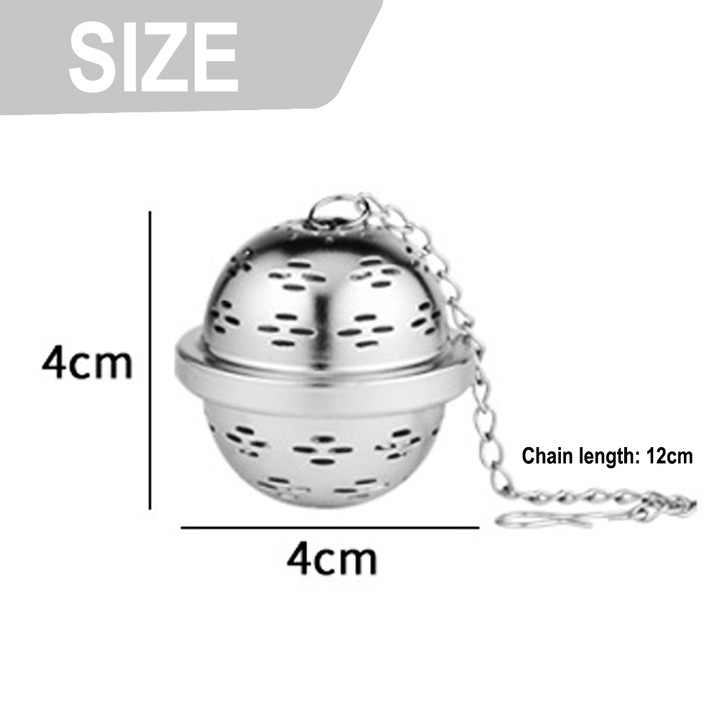 Set 2 bile condimente din otel inoxidabil, filtru ceai, argintiu, 5x12cm si 4x12cm