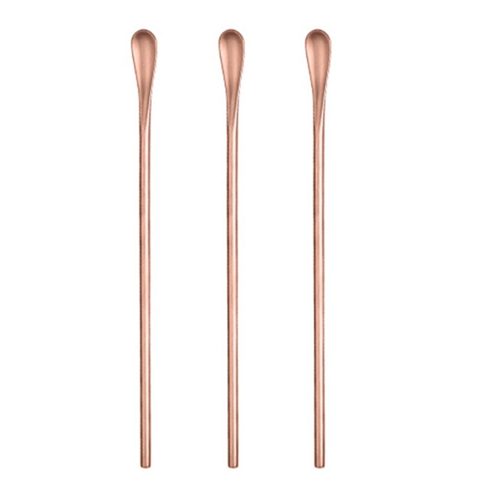 Set 3 linguri, inox, 22x1.3cm, rose gold