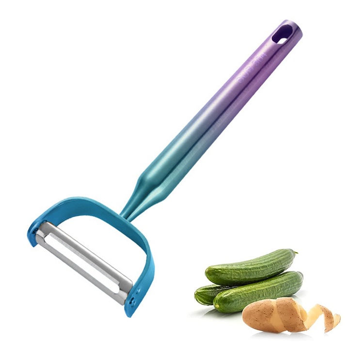 Set de Curatatoare pentru Legume si Fructe, Ergonomic, Inox, Multicolor, 16.5x6cm