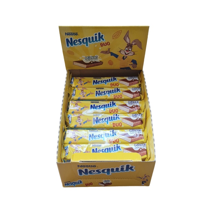 Napolitane Nesquik Duo Milky - Glazurate si cu crema de lapte 30 bucati x 26 gr