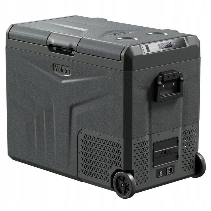 Frigider Auto cu compresor, Yolco TCX60 Carbon 63 L, 12V/24V 100-240V, Panou de control, Bluetooth, 60W, clasa D