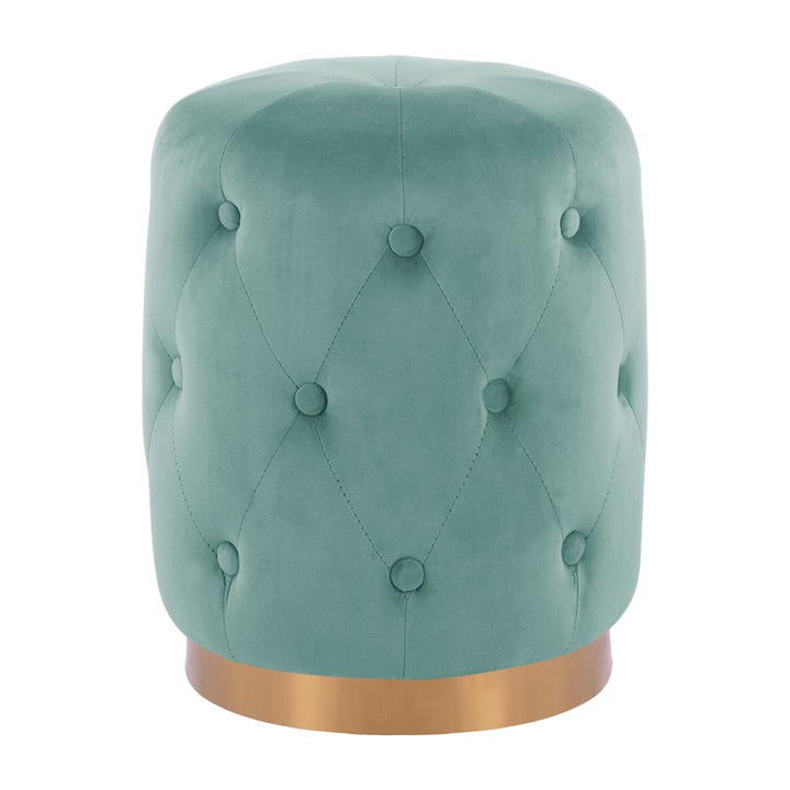 Табуретка Puzzle-home HM8405.07, Мента, Кадифе, Φ37x46Υ
