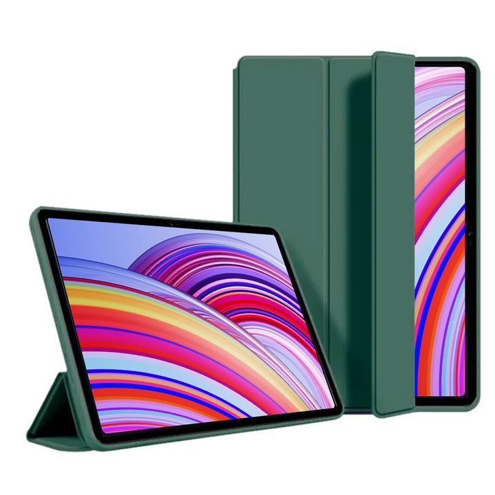 Ултра тънък калъф за Xiaomi Redmi Pad Pro 12.1", Silicon TPU, Smart Cover - Navy Green