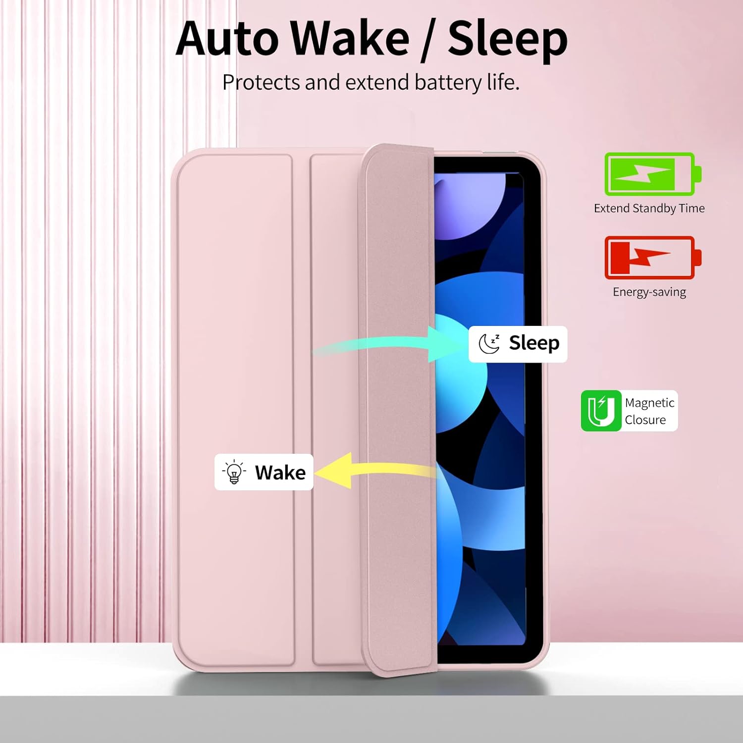 Husa Ultra Slim pentru Xiaomi Pad 8 / Pad 7 (Pro) 11.2" (2025), Silicon TPU, Smart Cover – Roz