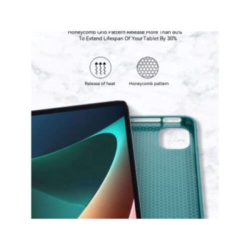 Husa Ultra Slim pentru Xiaomi Pad 6S Pro 12.4'', Silicon TPU, Smart Cover - Verde Marin