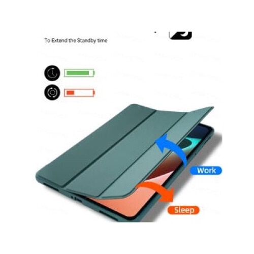 Husa Ultra Slim pentru Xiaomi Pad 6S Pro 12.4'', Silicon TPU, Smart Cover - Verde Marin