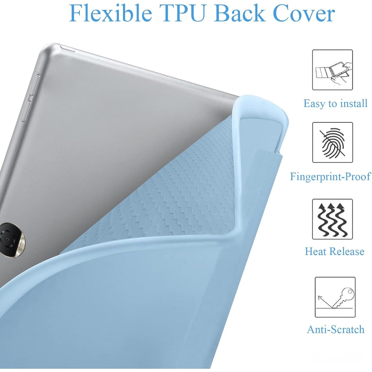 Husa Ultra Slim pentru Huawei Honor Pad 9 HEY2-W09, W19 12.1", Silicon TPU, Smart Cover - Ice Blue