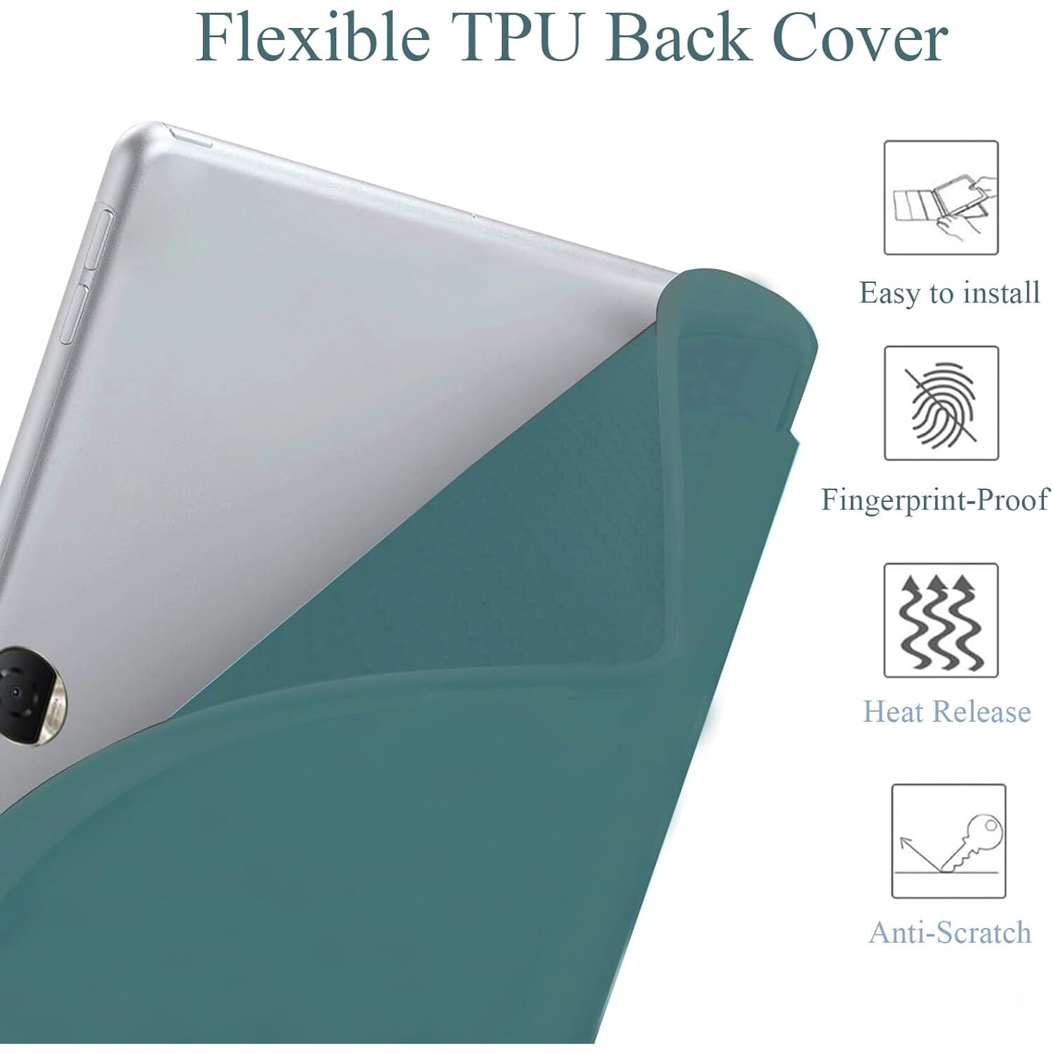 Husa Ultra Slim pentru Huawei Honor Pad 9 HEY2-W09, W19 12.1", Silicon TPU, Smart Cover - Verde Marin