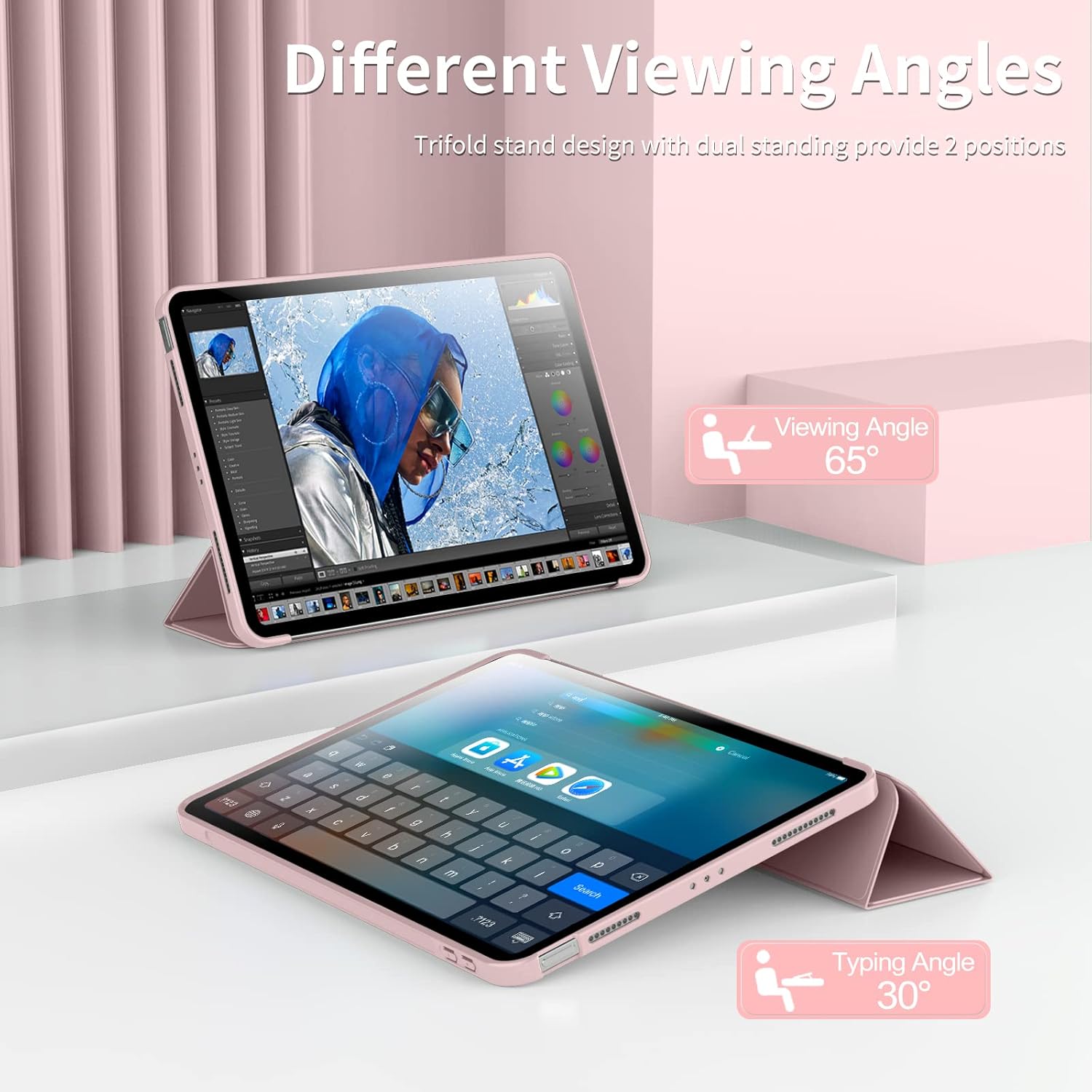 Husa Ultra Slim pentru Honor Pad 10, 12.1" (2025) - Silicon TPU, Smart Cover - Roz