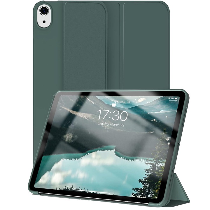 Ultra Slim калъф за iPad Air 11, 6th Gen. (M2) 2024, Силиконов TPU, Smart Cover - Navy Green