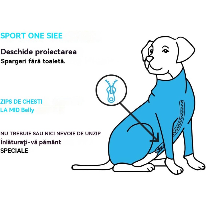 Flyme kutyaoverál, allergia és UV védelem, XL, kék