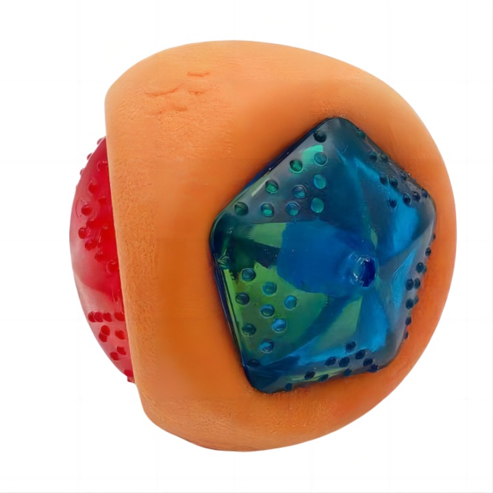 Világítós és hangos interaktív labda állatoknak, tarka, nem mérgező gumiból