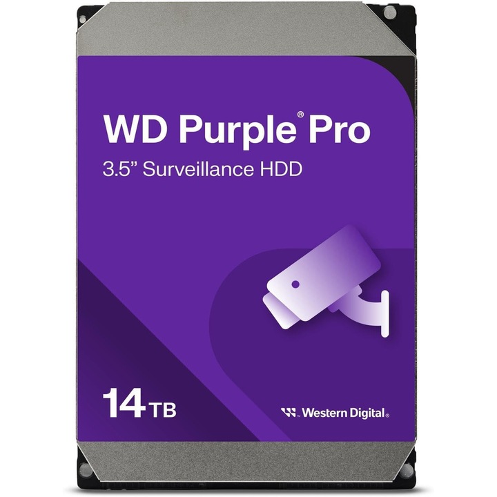 Хард диск WD Purple Pro Surveillance, 14 TB, 256MB, SATA 3 HDD-SATA3-14TB-WD-142PURP