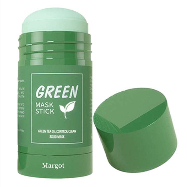 Стик маска за лице Margot Mask, 100% органична, пречистваща, против акне и черни точки, дълбоко почистване и хидратация, 40 гр, зелена