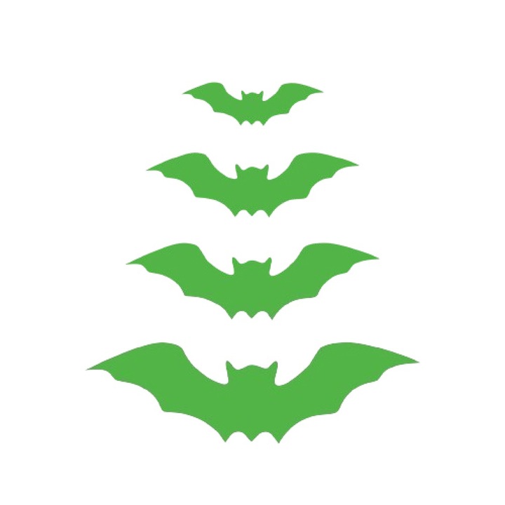 Set decorativ halloween ASDIIT® liliac cu fosforescenta, 16 bucati, verde