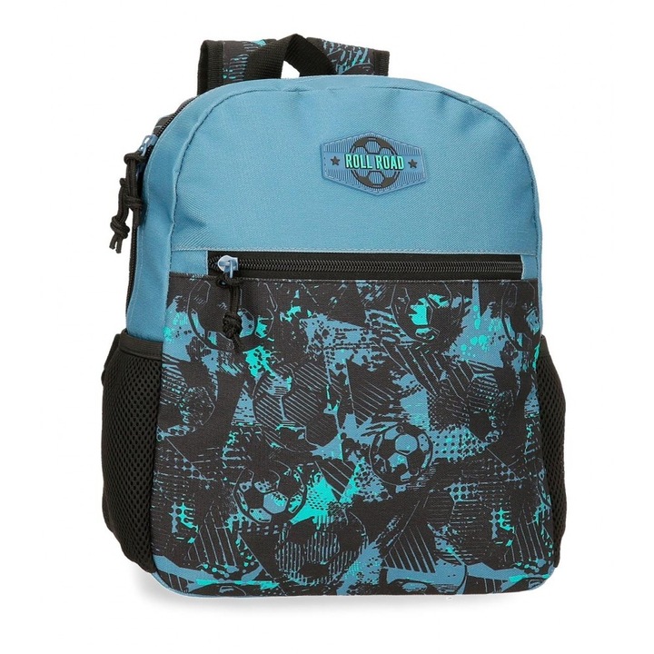 Rucsac baieti clasa 0, Roll Road Soccer, adaptabil, multicolor, 27x33x11 cm