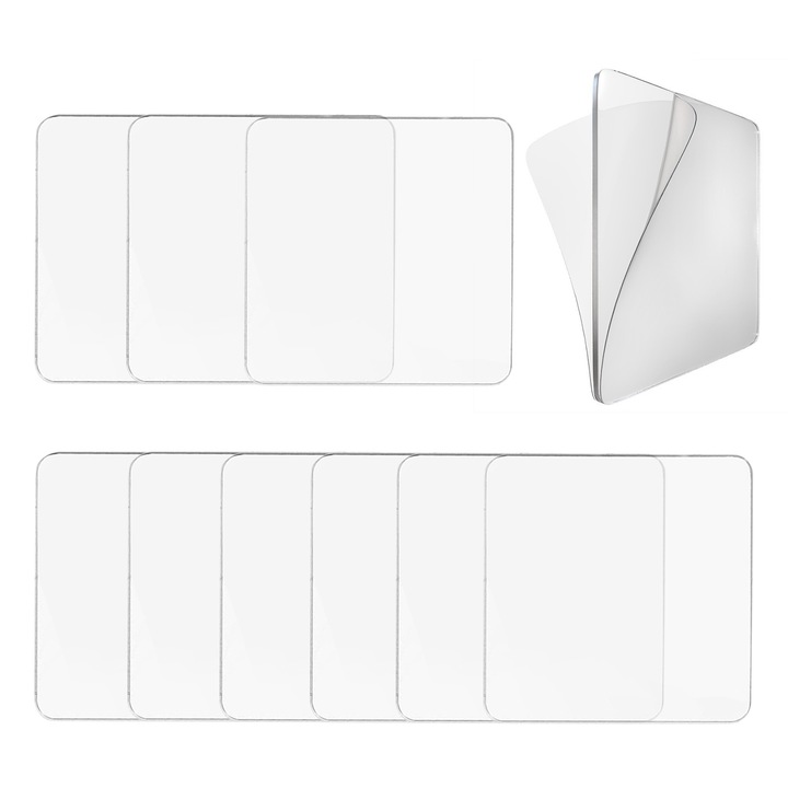 Set 10 Placute, Serene Sense®, Dublu adeziva, Pentru fixarea obiectelor, Transparent, 40x40 mm