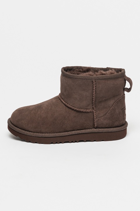 UGG, Боти от велур Classic II Mini, Тъмновиолетов