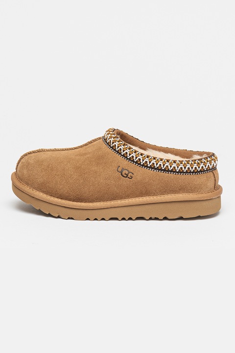 UGG, Велурени домашни пантофи Tasman с бродерия, Камел