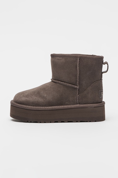 UGG, Велурени боти Classic Mini, Въглен сиво