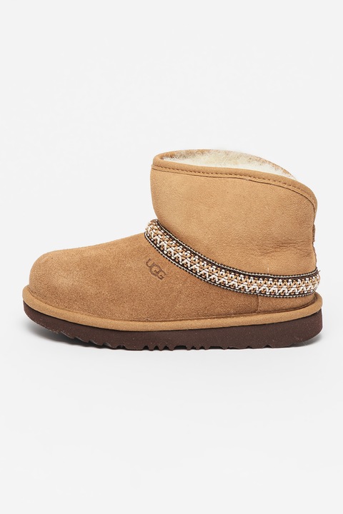 UGG, Велурени боти Mini Crescent, Светлокафяв
