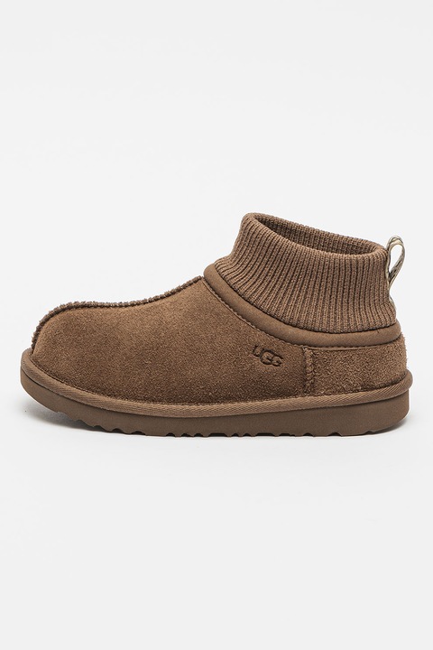 UGG, Велурени боти с текстил, Сиво-кафяв
