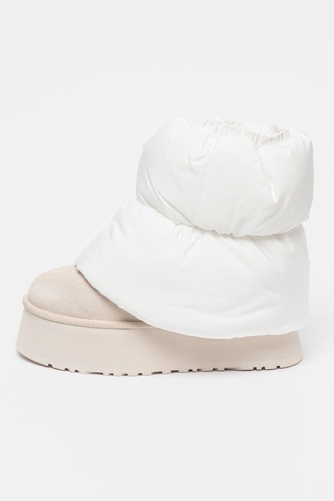 UGG, Ghete slip-on Mini Dipper Puffer, Alb/Alb murdar