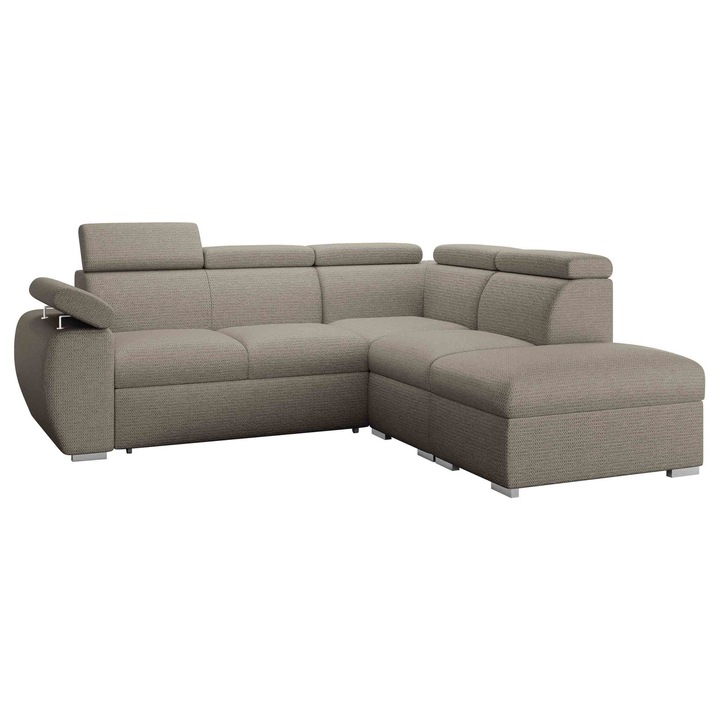 Coltar Giza 2RR1P, MIRJAN24, Dreapta, cu Puf, maro, 260x230x85 cm