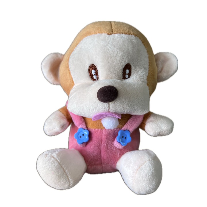 Jucarie plus, Maimuta cu salopeta, 18 cm