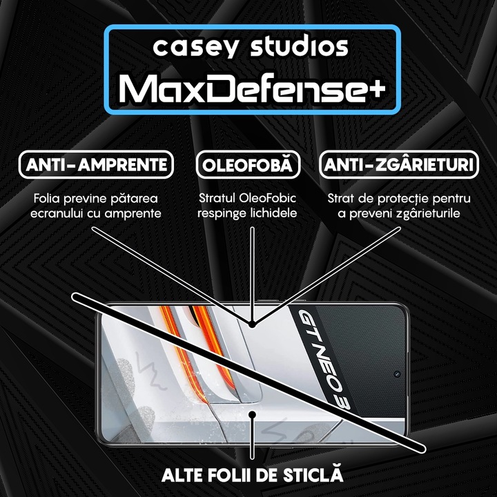 CASEY STUDIOS Стъклен протектор, съвместим с Realme GT Neo 3 150W