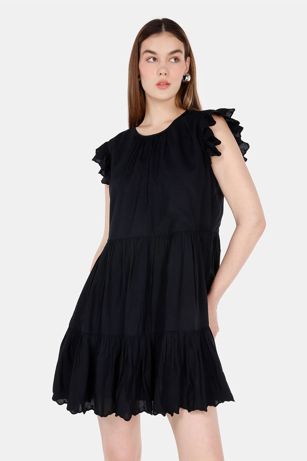 COLIN'S, Rochie evazata din modal, Negru, M