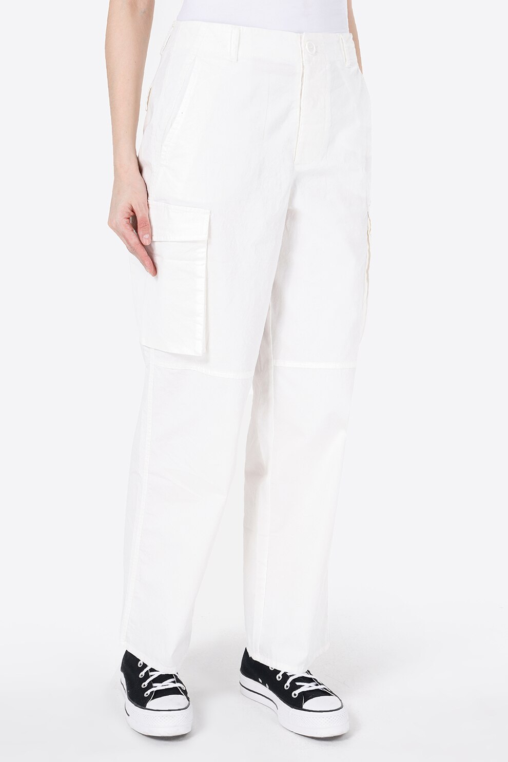 COLIN'S, Pantaloni cargo cu talie medie, Alb, 40-L38