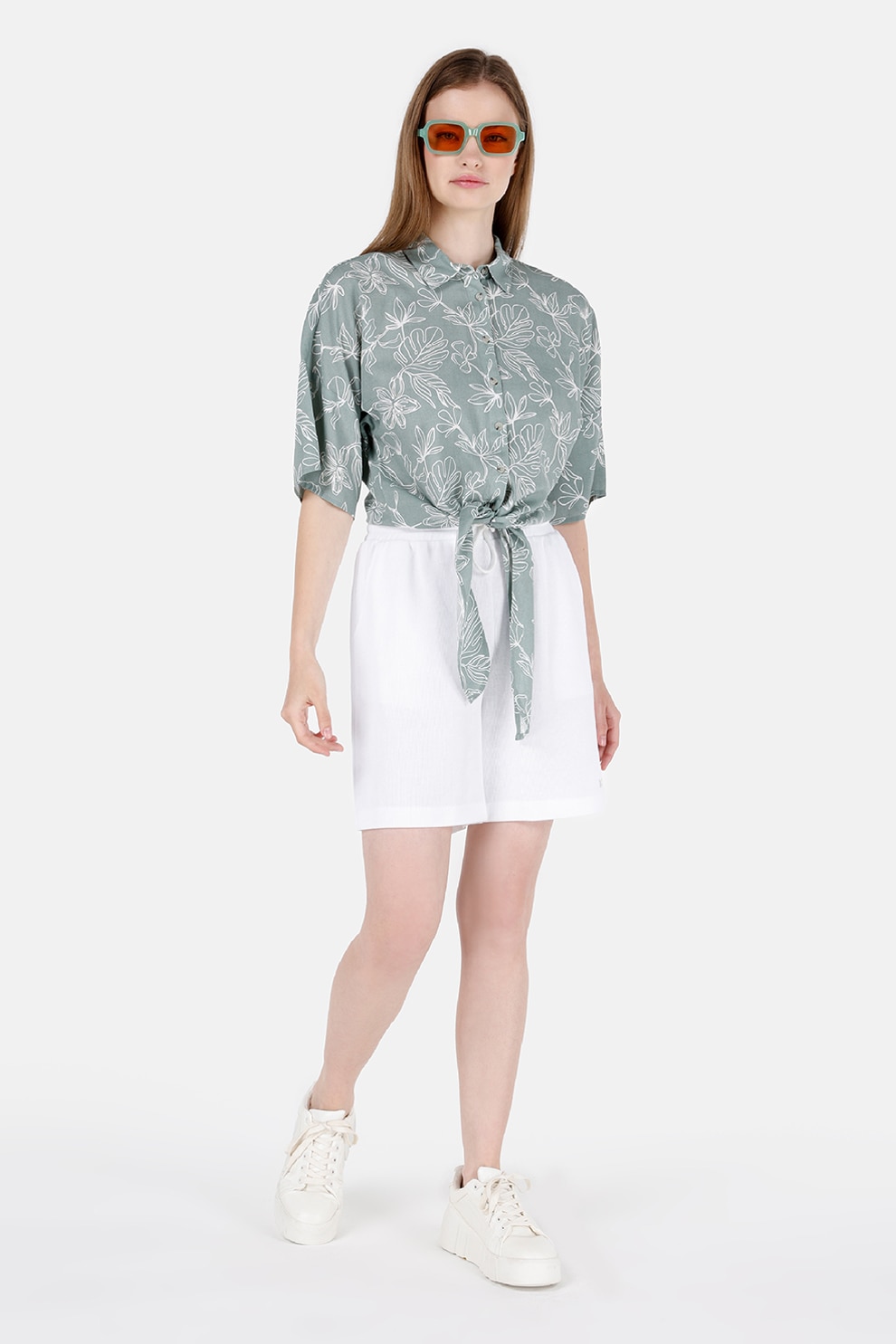 COLIN'S, Pantaloni scurti cu talie ajustabila, Alb, S