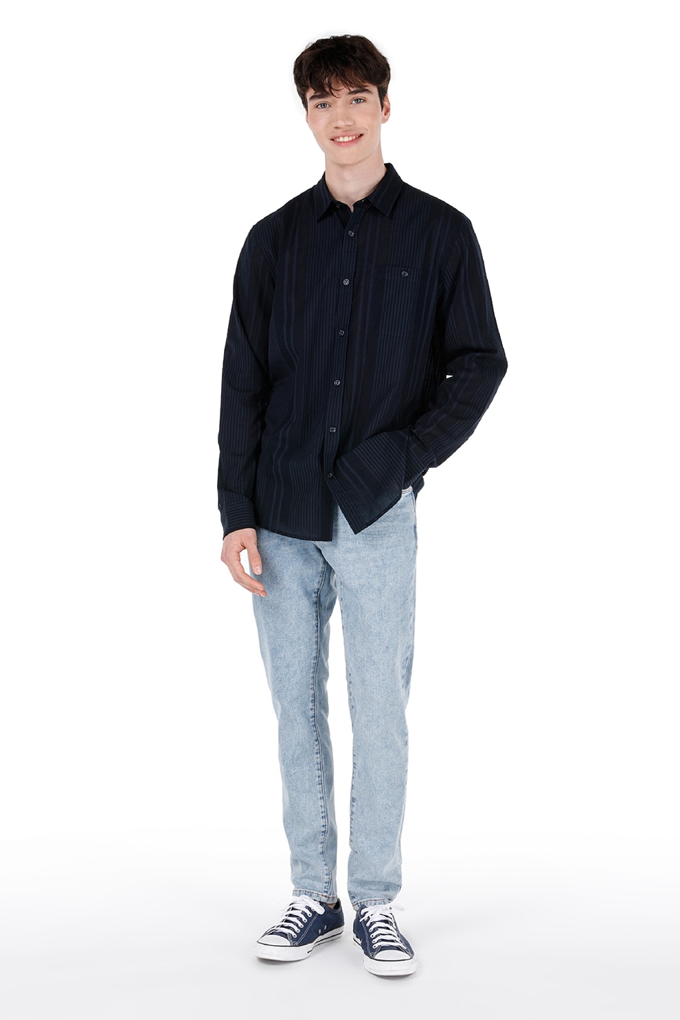 COLIN'S, Blugi regular fit cu aspect decolorat, Albastru deschis, W28-L32