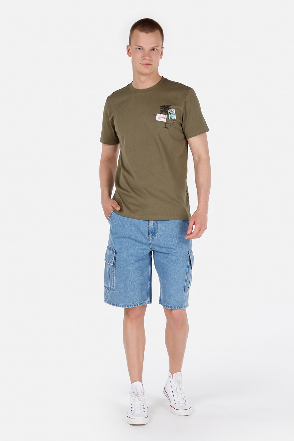 COLIN'S, Blugi scurti cargo, Albastru royal, M