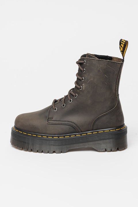 Dr. Martens, Унисекс кожени боти Jadon с равна платформа, Въглен сиво