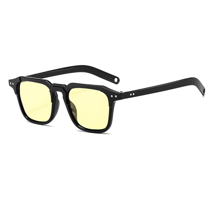 Ochelari de soare unisex, model casual, tematica summer view, EFAYN, Universala, Galben