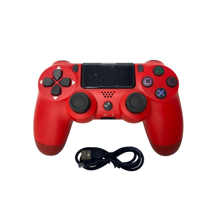 Doubleshock vezeték nélküli kontroller, PS4, PS-TV és PS Now, SOROZAT-KOMpatibilis, rezgéssel, töltőkábellel, piros, HAPPY JOKER®